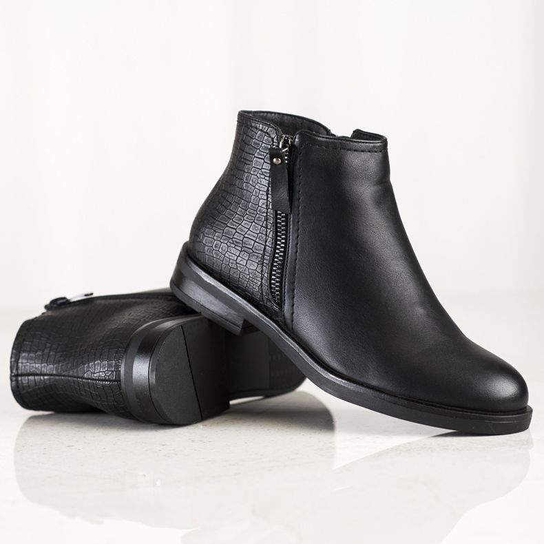 Clowse Lässige Stiefel mit Schlangenprint schwarz 1