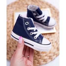 FRROCK Klassische hohe Sneakers für Kinder Marineblau Filemon 1