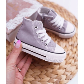 FRROCK Klassischer Kindersneaker hoch mit Reißverschluss Grau Filemon 2