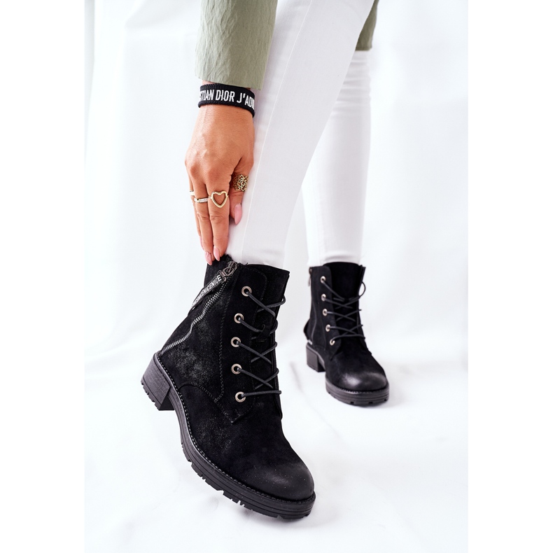 Vinceza Schwarze Goorey Damen Workers Stiefel 1