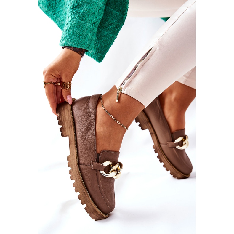 Nicole Damen Slipper Leder Braun Sthonto 2