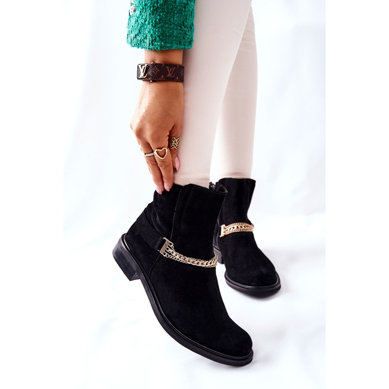 Damen Lederstiefel Nicole Black Dome schwarz 1