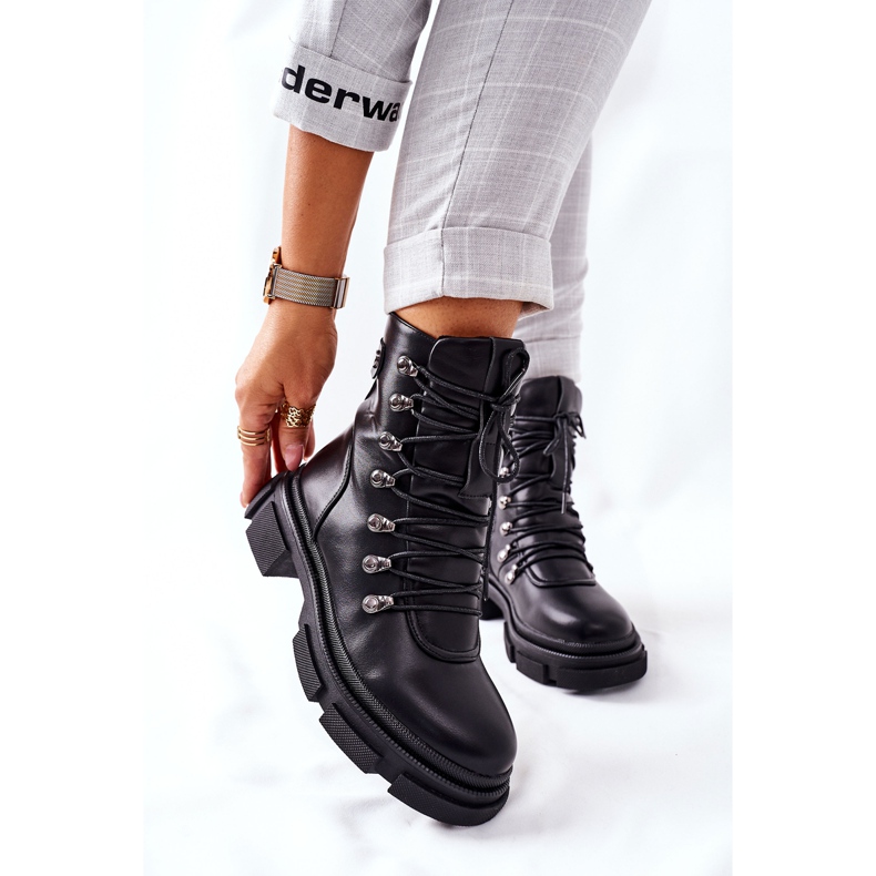 FI1 Schwarze Warme Stiefel für Damen Black Perfect 1