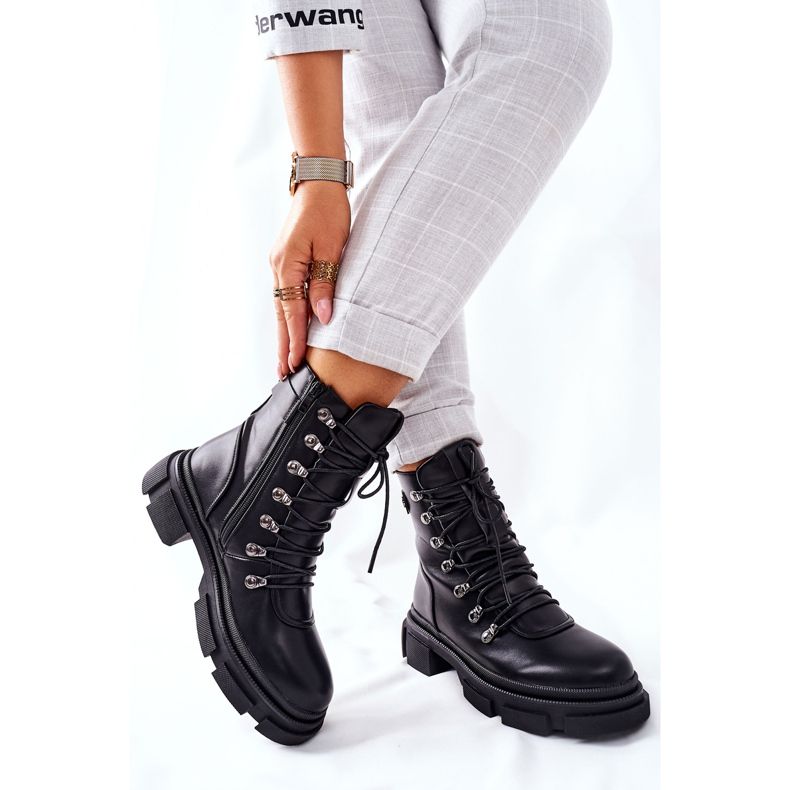 FI1 Schwarze Warme Stiefel für Damen Black Perfect 2