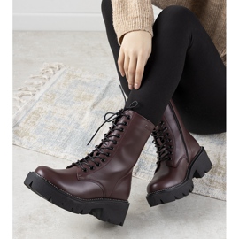 Maroon hohe Big Star Stiefel für Damen Ochoa rotwein 1