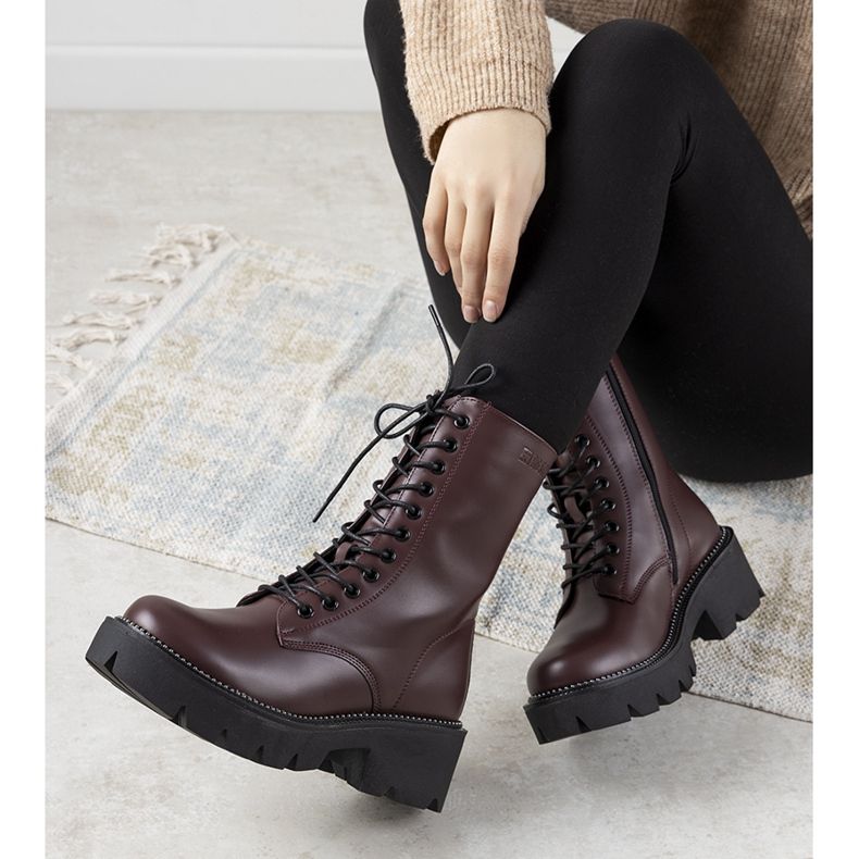 Maroon hohe Big Star Stiefel für Damen Ochoa rotwein 1