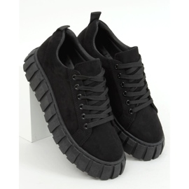 Schwarze 19287 All Black Sneaker mit dicker Sohle 1