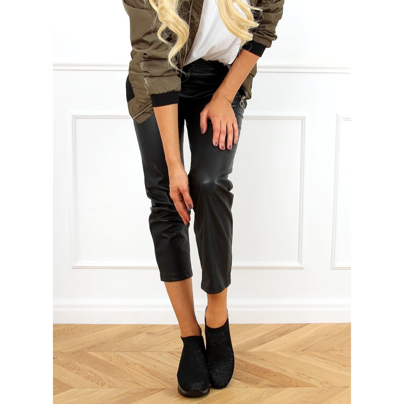 Schwarz RQ316 Schwarze Sportschuhe mit Keilabsatz 1