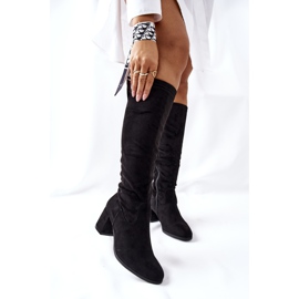 Vinceza Damenstiefel mit hohem Absatz Wildleder Schwarz Newferry 1