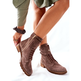 Damen Velourslederstiefel Nicole 2682 Braun 2