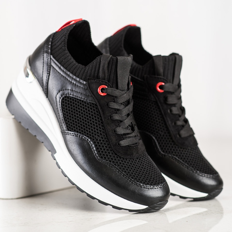 SHELOVET Slip-on-Sneaker mit Mesh schwarz 2