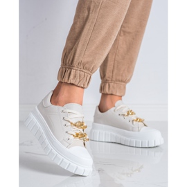 SHELOVET Sneakers mit Modekette beige 2