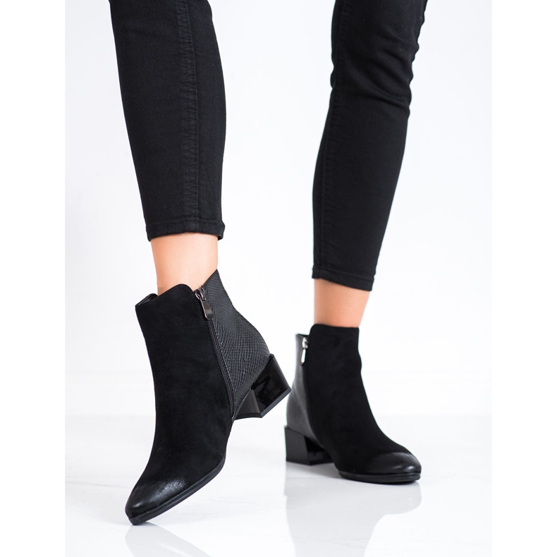 Stiefel mit Schlangenprint VINCEZA-Einsatz schwarz 2