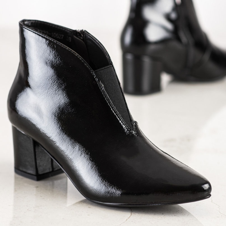 VINCEZA lackierte Stiefel schwarz 1