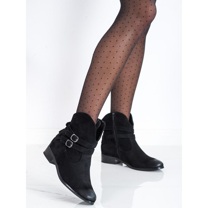 VINCEZA Cowboystiefel mit Schnallen schwarz 2