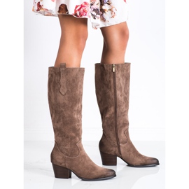 Bequeme VINCEZA Wildlederstiefel braun 2