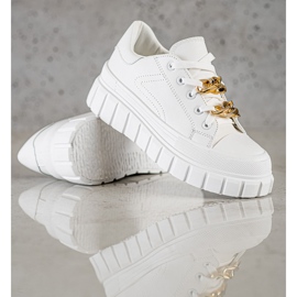 SHELOVET Sneakers mit Modekette weiß 1