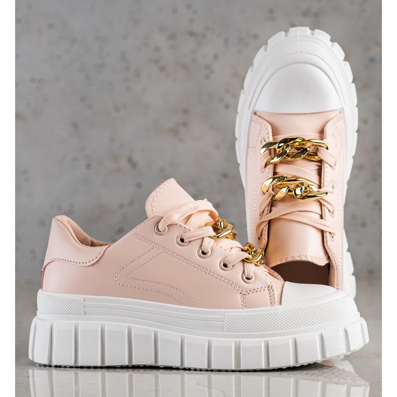SHELOVET Sneakers mit Modekette rosa 1