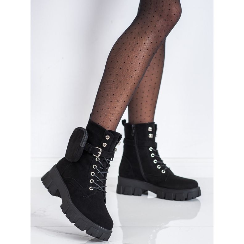 Wildleder Workers mit VINCEZA Tasche schwarz 1