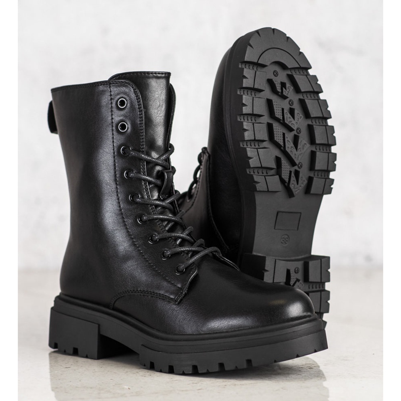 Evento Warme Stiefel mit Öko-Leder schwarz 1