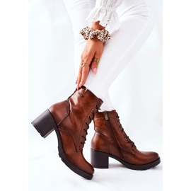 Vinceza Warme Stiefel für Damen mit Absatz Camel Dunaff braun 1