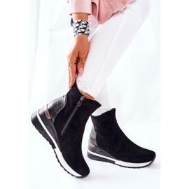 Vinceza Damenstiefel auf einem Keil Schwarz Greenfort 2