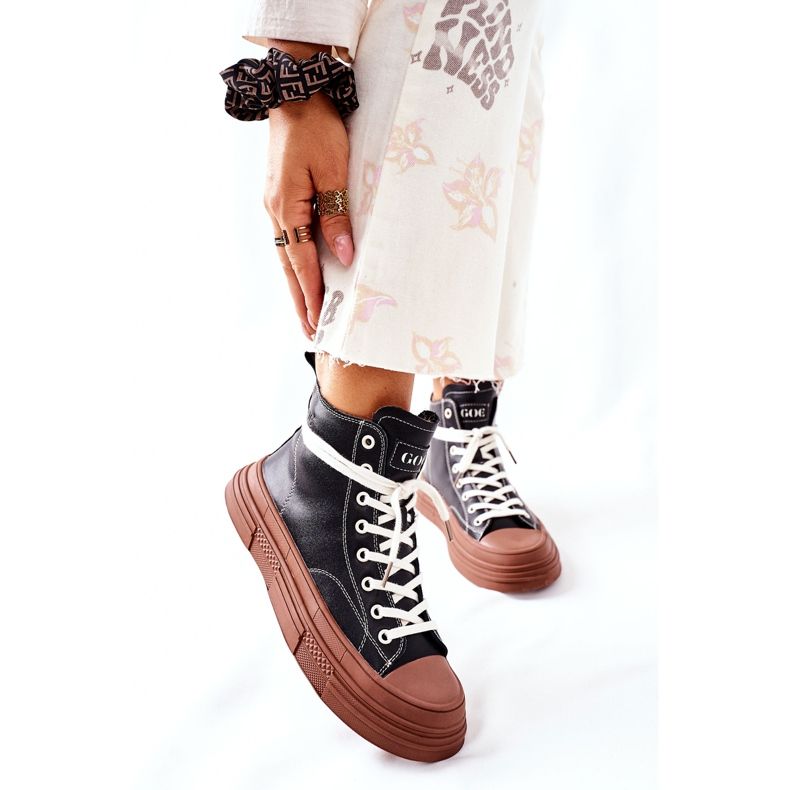 Damen Hochisolierte Sneakers GOE II2N4033 Schwarz braun 1