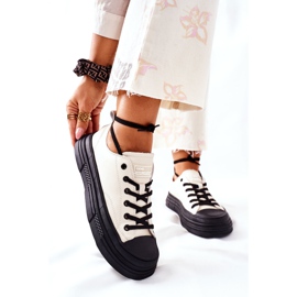 Warme Damen Sneaker GOE II2N4036 Weiß schwarz 2