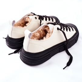 Warme Damen Sneaker GOE II2N4036 Weiß schwarz 1