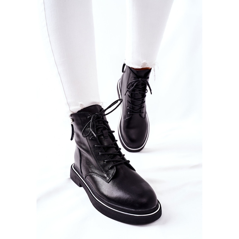 Damen Lederstiefel GOE II2N4014 Schwarz 2