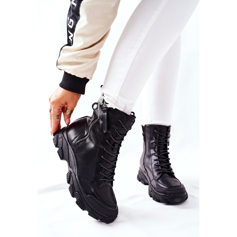 Damen Lederstiefel GOE II2N4031 Schwarz 1