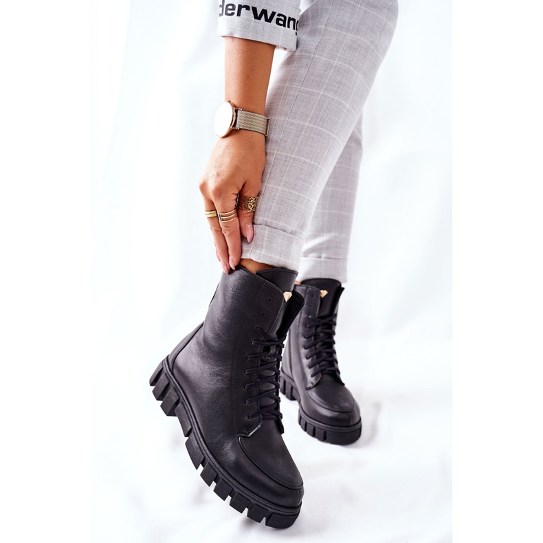 Damen Lederstiefel Nicole 2673 Schwarz 1