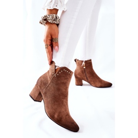 Vinceza Damen Stiefel Wildleder Beige Brinlack braun 2