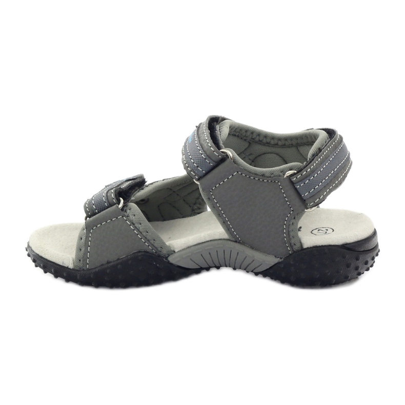 American Club Klettsandalen mit American 1618 grauem Ledereinsatz blau 2