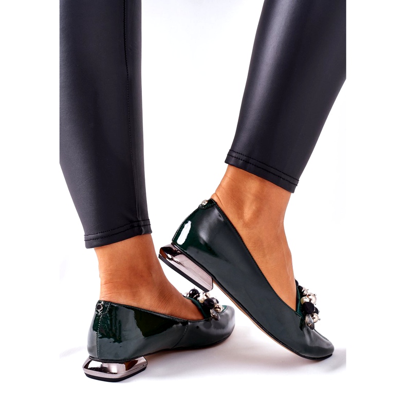 Damen Ballerinas Laura Messi Leder Grün 2157 1