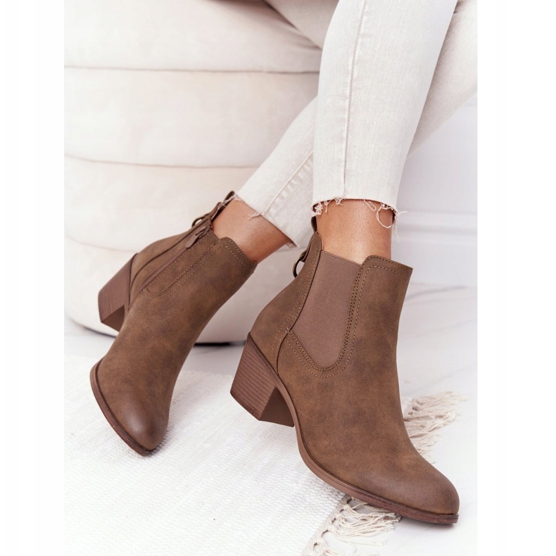 PJ1 Damen Warme Stiefel Jodhpur Heel 20Y8014-6 braun 3