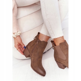 PJ1 Damen Warme Stiefel Jodhpur Heel 20Y8014-6 braun 5