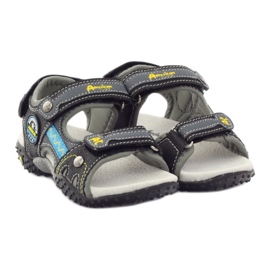 American Club Klettsandalen mit American 1618 Ledereinsatz ['gelb, 'grau', 'schwarz'] grau 4