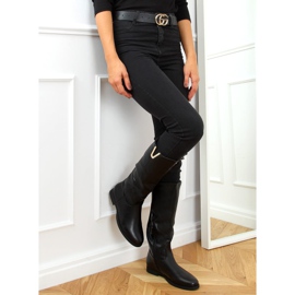 Schwarze Damen Reitstiefel YY6787 Schwarz 2