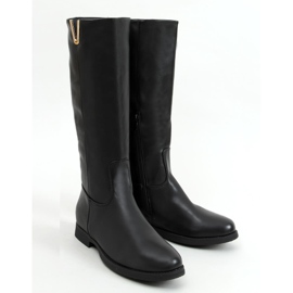 Schwarze Damen Reitstiefel YY6787 Schwarz 1