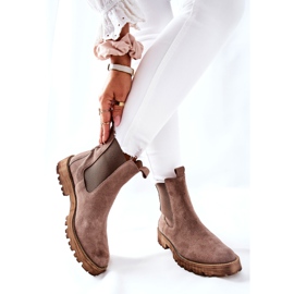 Leder Booties Jodhpur Stiefel Nicole Brown Brace braun 2