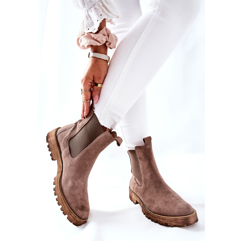 Leder Booties Jodhpur Stiefel Nicole Brown Brace braun 2