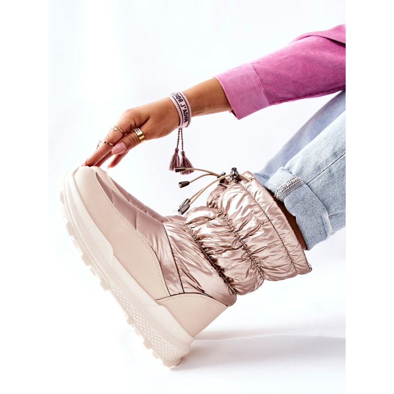 Warme Damen-Schneestiefel mit goldenem Starbone-Reißverschluss 2