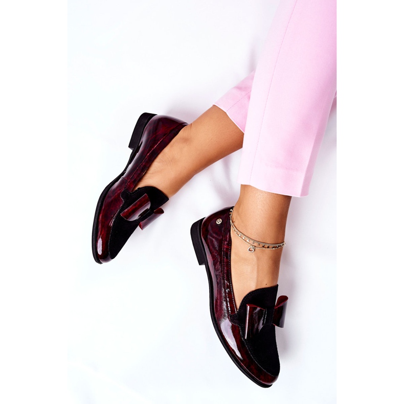 Damen Brogues Maciejka Lackierte Loafer Marbled Burgundy 04099-33 / 00-1 rot 1