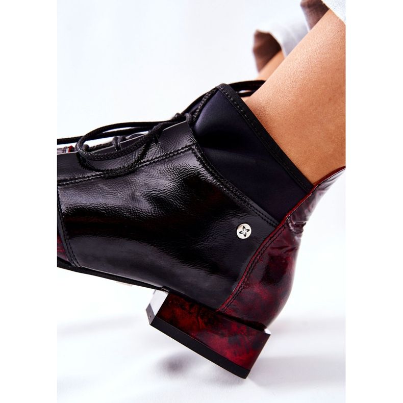 Lederstiefel Maciejka 04744-29 Marmorierte Murmeln schwarz rot 2