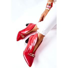 Lederstiefel auf einem Pfosten Maciejka Rot 05262-08 1