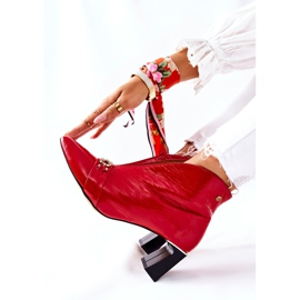 Lederstiefel auf einem Pfosten Maciejka Rot 05262-08 2