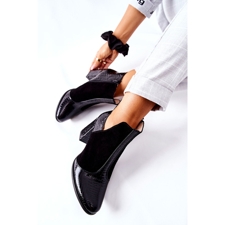 PA2 Damen Lederstiefel mit Absatz Schwarz I Wish 2