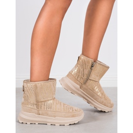 SHELOVET Warmes Mukluki auf der Plattform beige 1