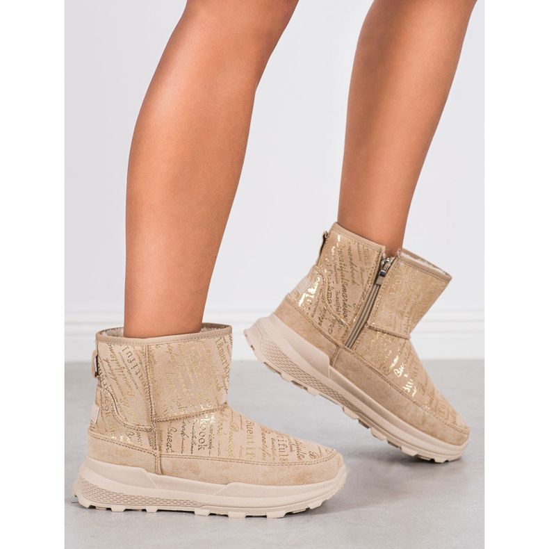 SHELOVET Warmes Mukluki auf der Plattform beige 1